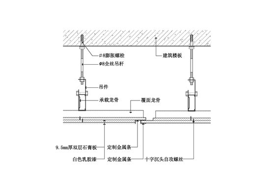 伸缩缝工艺天花节点图