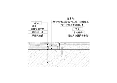 【地坪】卷毯&水磨石地坪收口节点