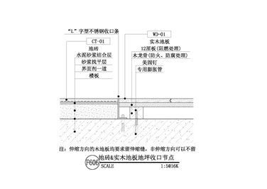【地坪】地砖&实木地板地坪收口节点一