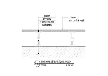 【地坪】复合地板铺设节点二（架空层）