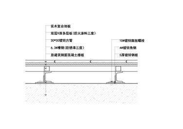 地面硬实木复合地板楼面钢骨架基础
