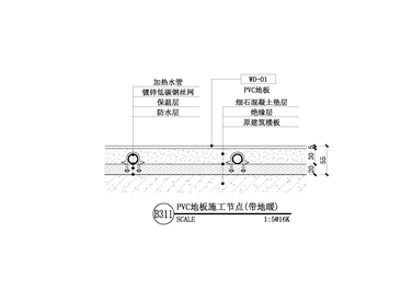 【地坪】PVC地板施工节点（带地暖）