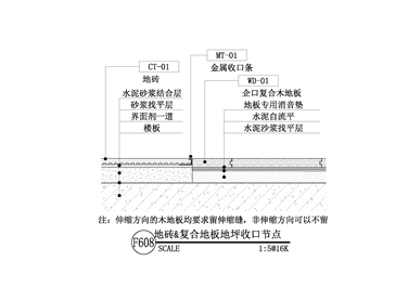 【地坪】地砖&复合地板地坪收口节点一