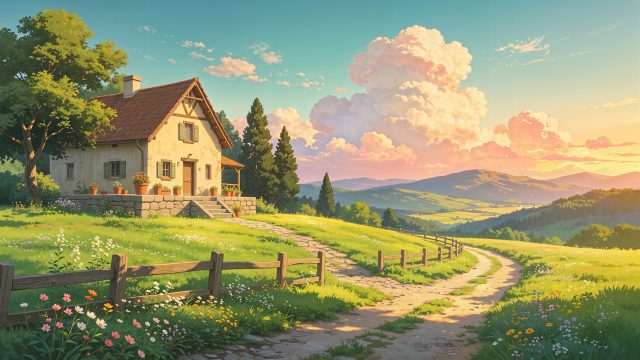夏日乡间小屋 作者_风太大没听清 2K超清风景壁纸