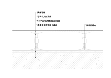 架空静电地板节点图