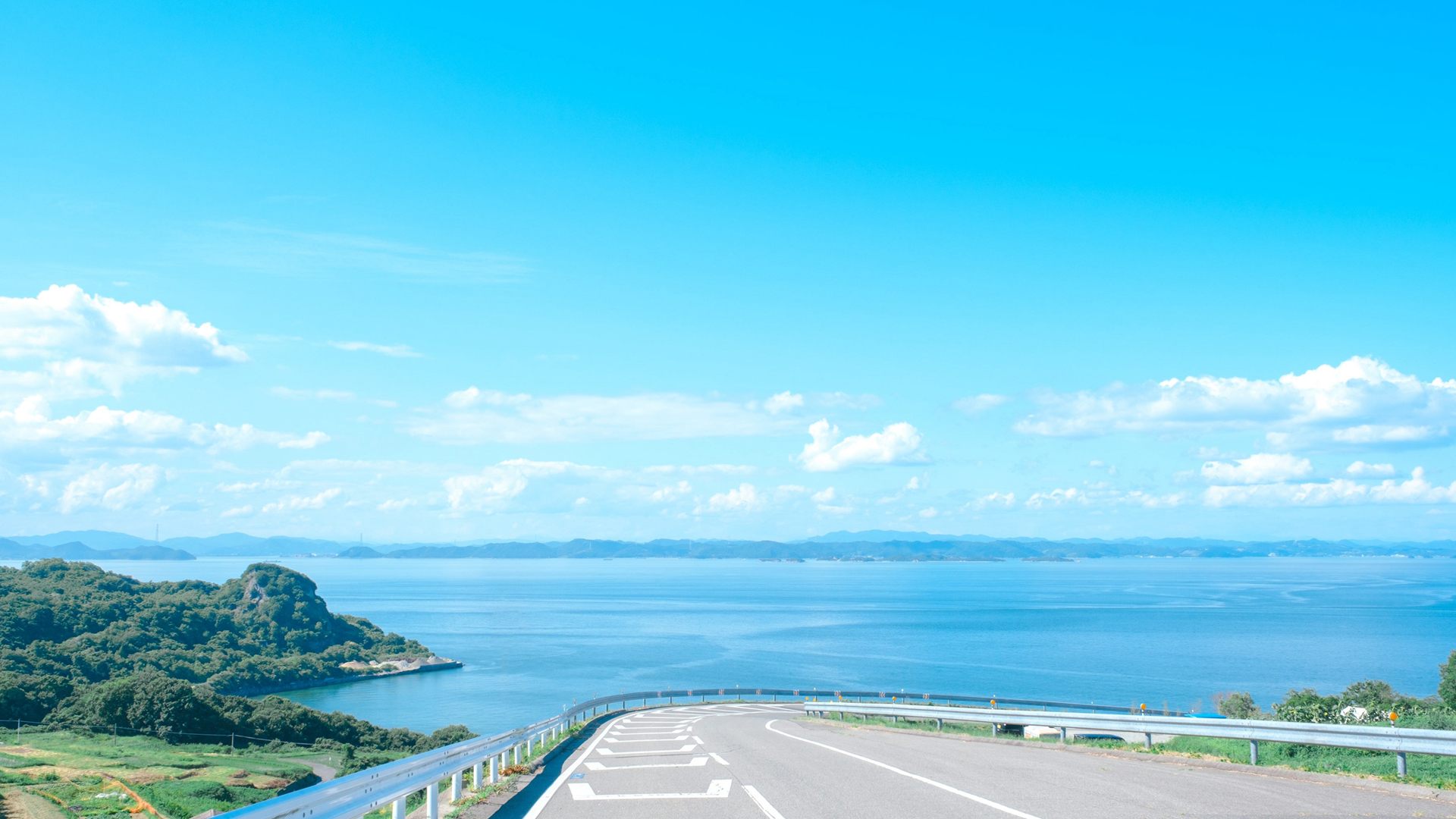 海边的公路风景壁纸