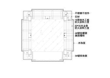 石材及木饰面造型柱节点图